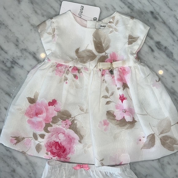 Mayoral Embroidered Dress with Bloomers
